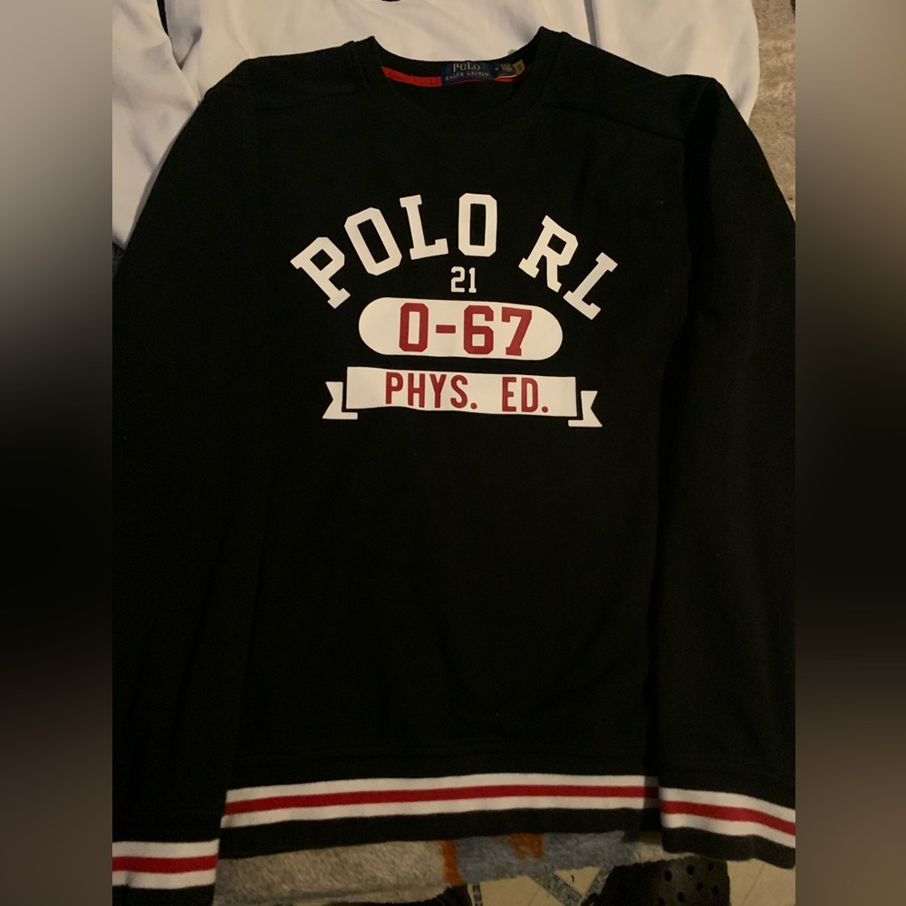 Polo black/red sweater wore once /NO SIGNS OF WEAR